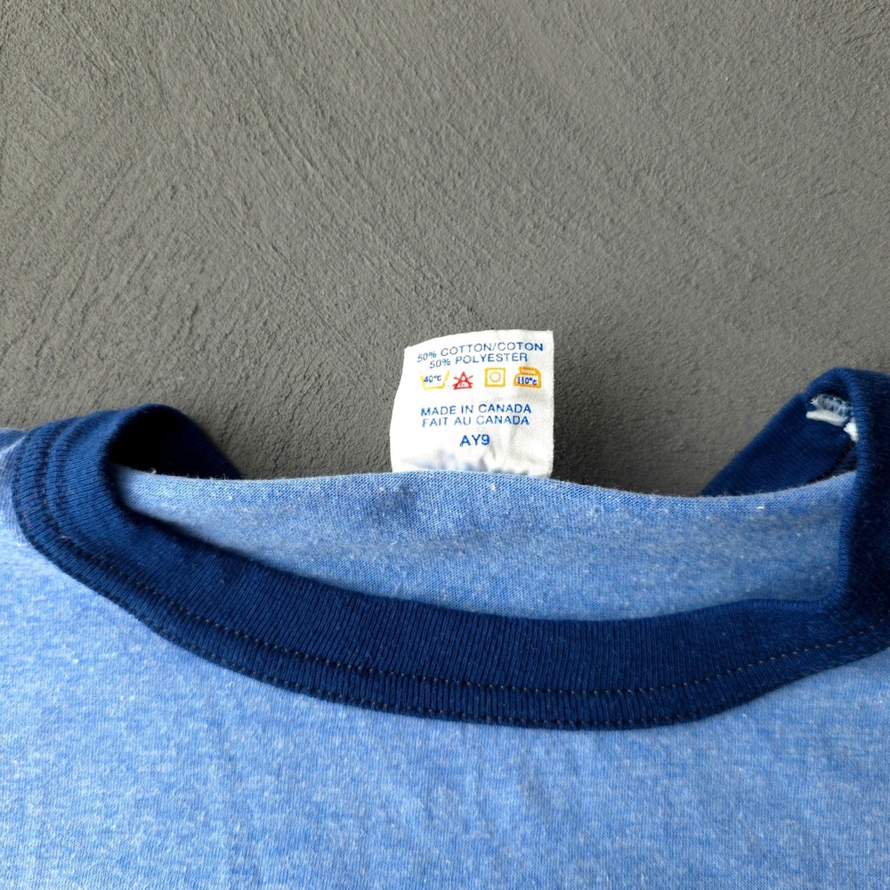 Vintage 80s The Gondoliers Savoy Society T-shirt Large Blue Ringer Harvey Woods - Picture 5 of 7